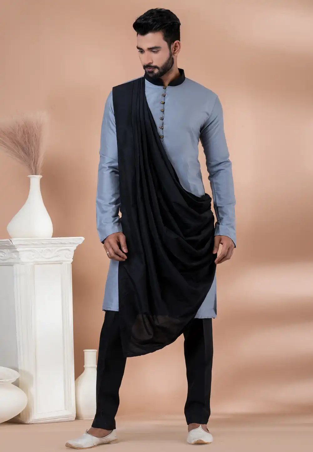 Grey Viscose Kurta Pajama 283124