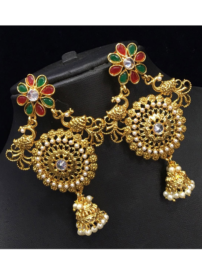 Green Copper Pearl Earrings 139686