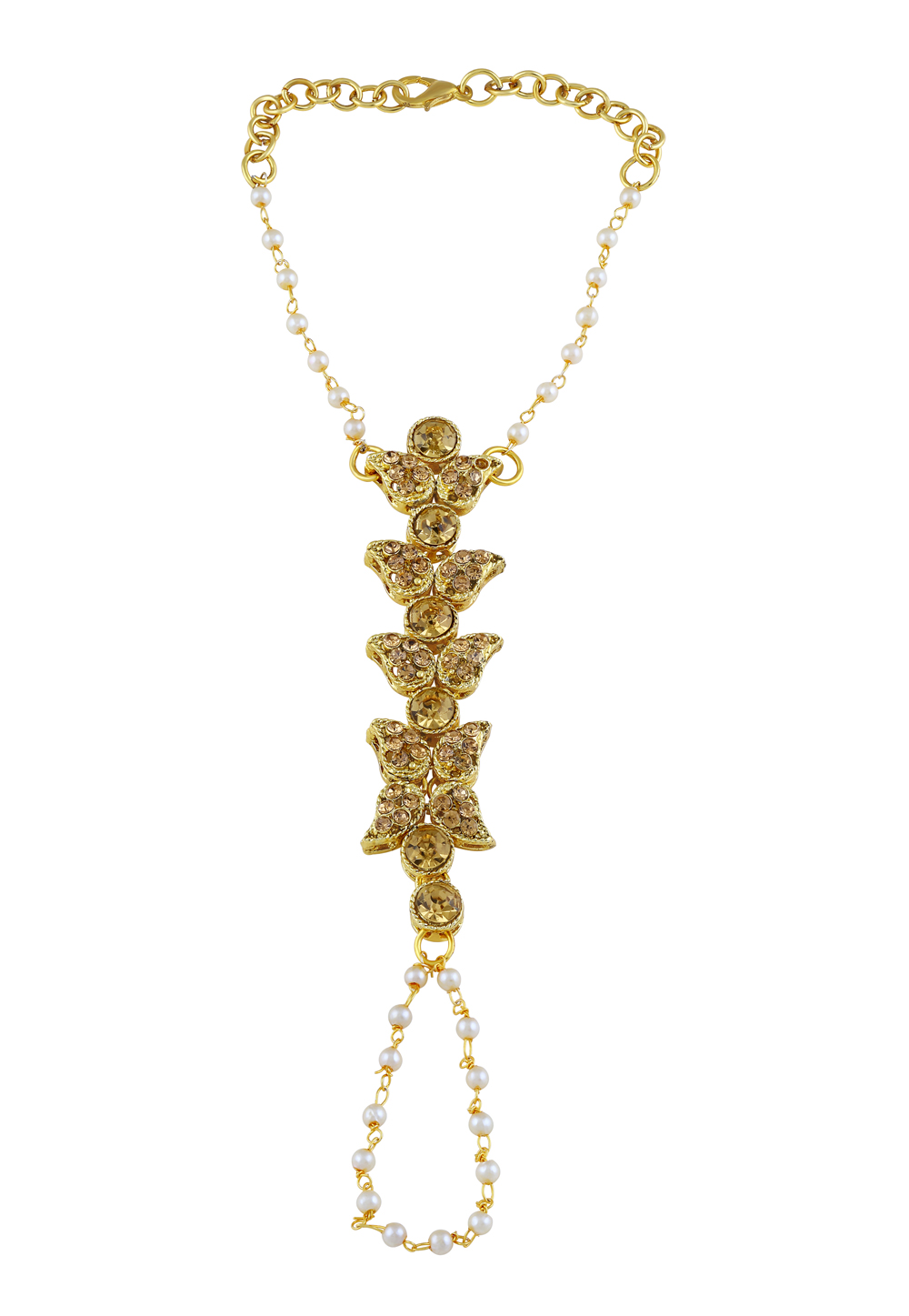 Golden Zinc Austrian Diamonds Hath Panja 191424