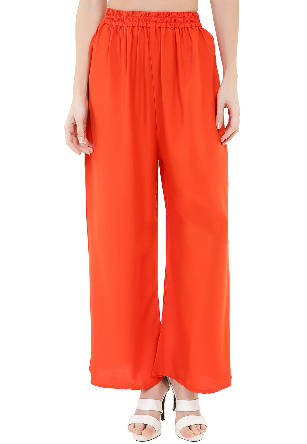 Orange Rayon Readymade Palazzo Pant 180688