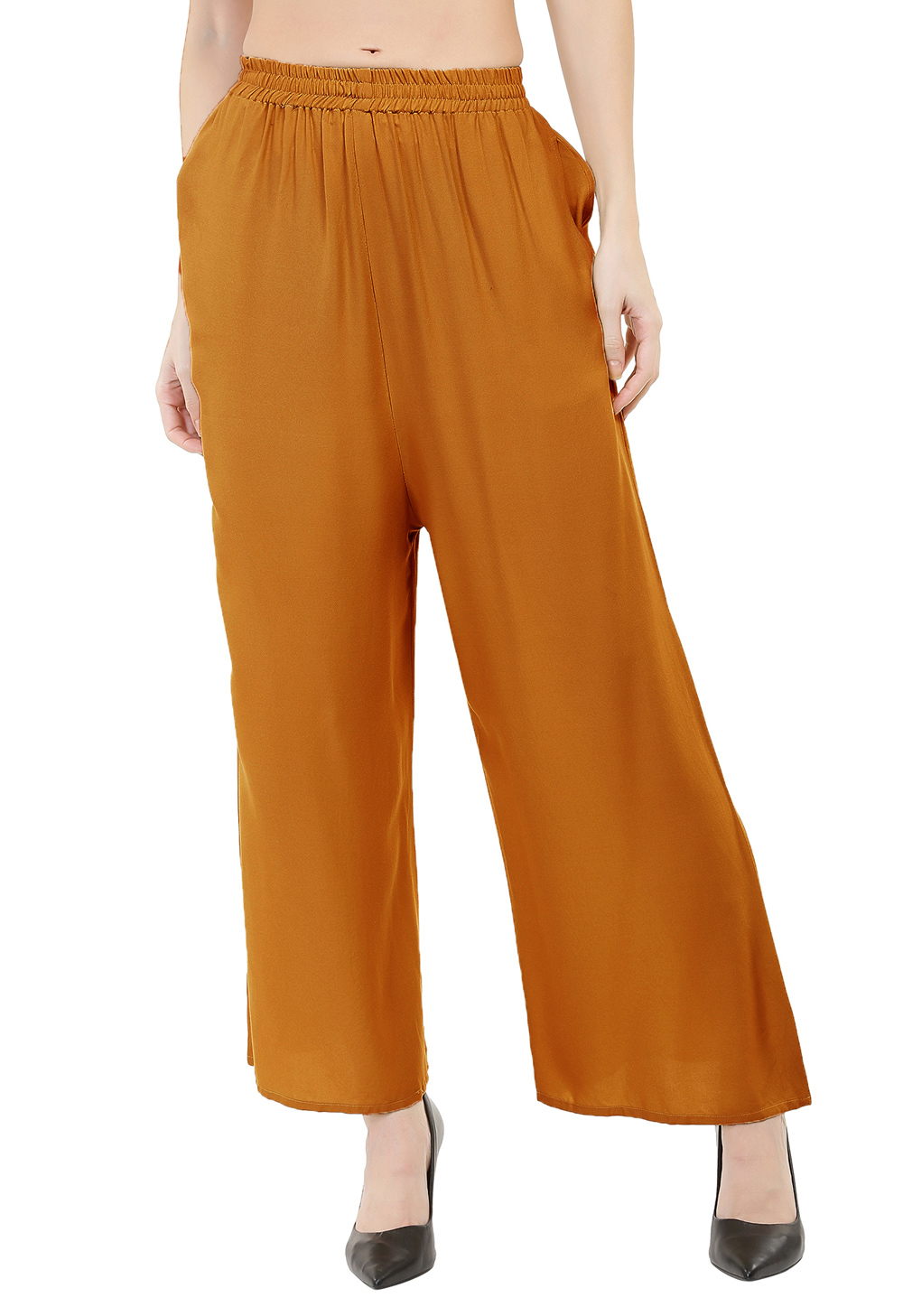 Mustard Rayon Readymade Palazzo Pant 180691