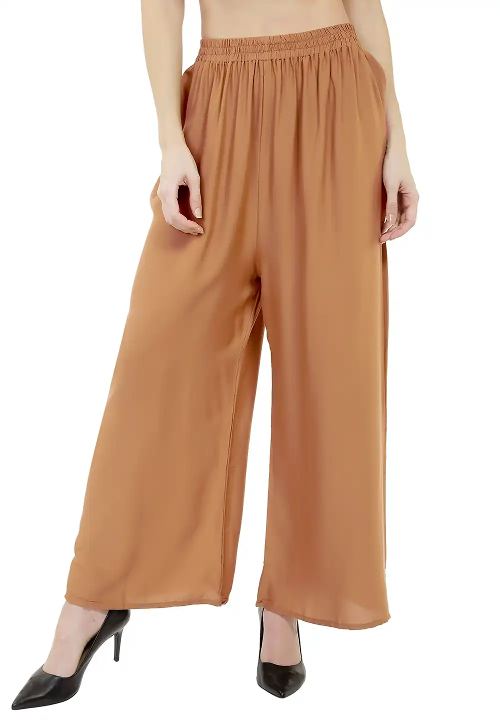 Beige Rayon Readymade Palazzo Pant 180696