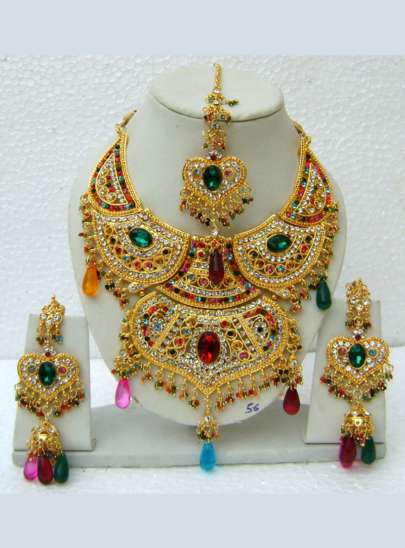 Green Alloy Zircon Stone Bridal Set 116173