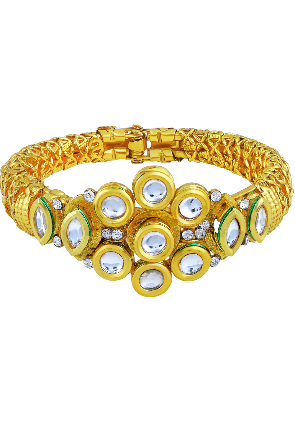 White Zinc Kundan Kada 191436