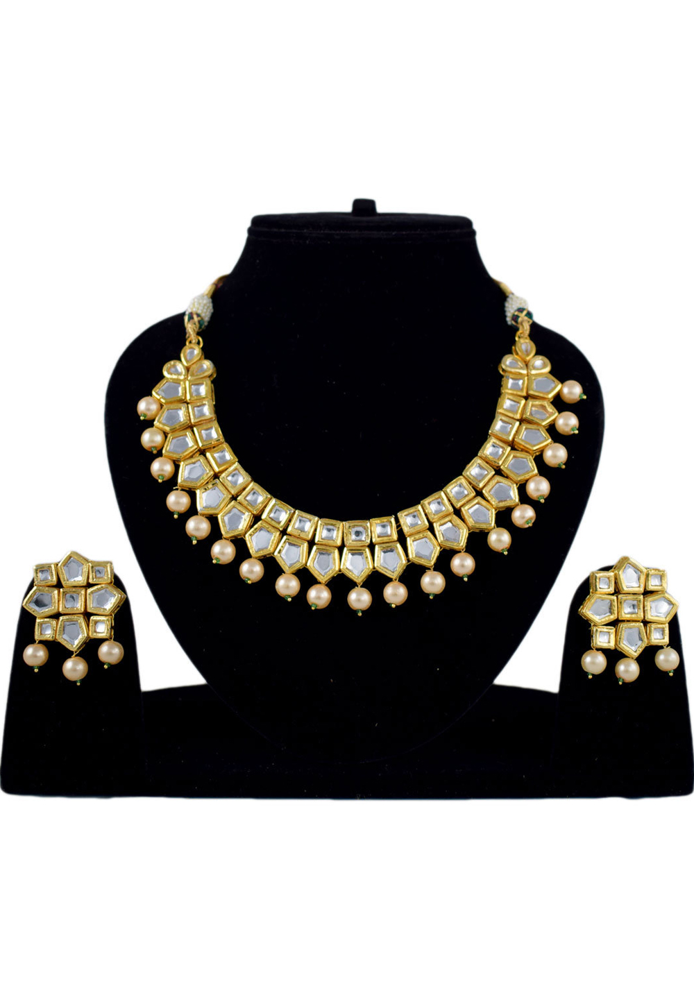 White Alloy Necklace Set With Earrings 169305