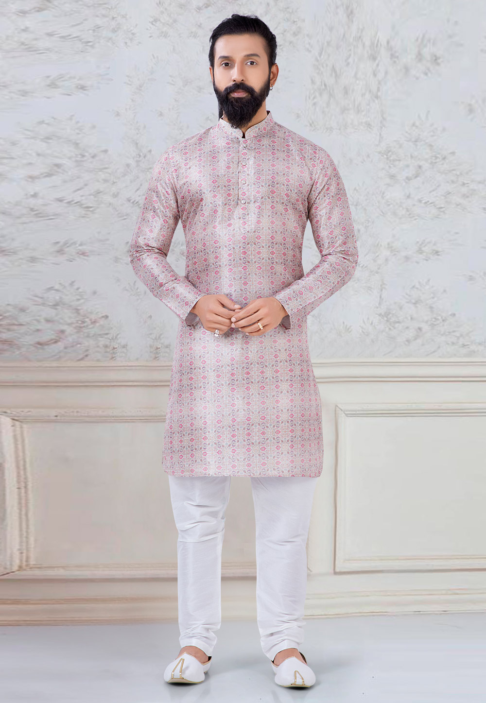 Pink Silk Kurta Pajama 245452
