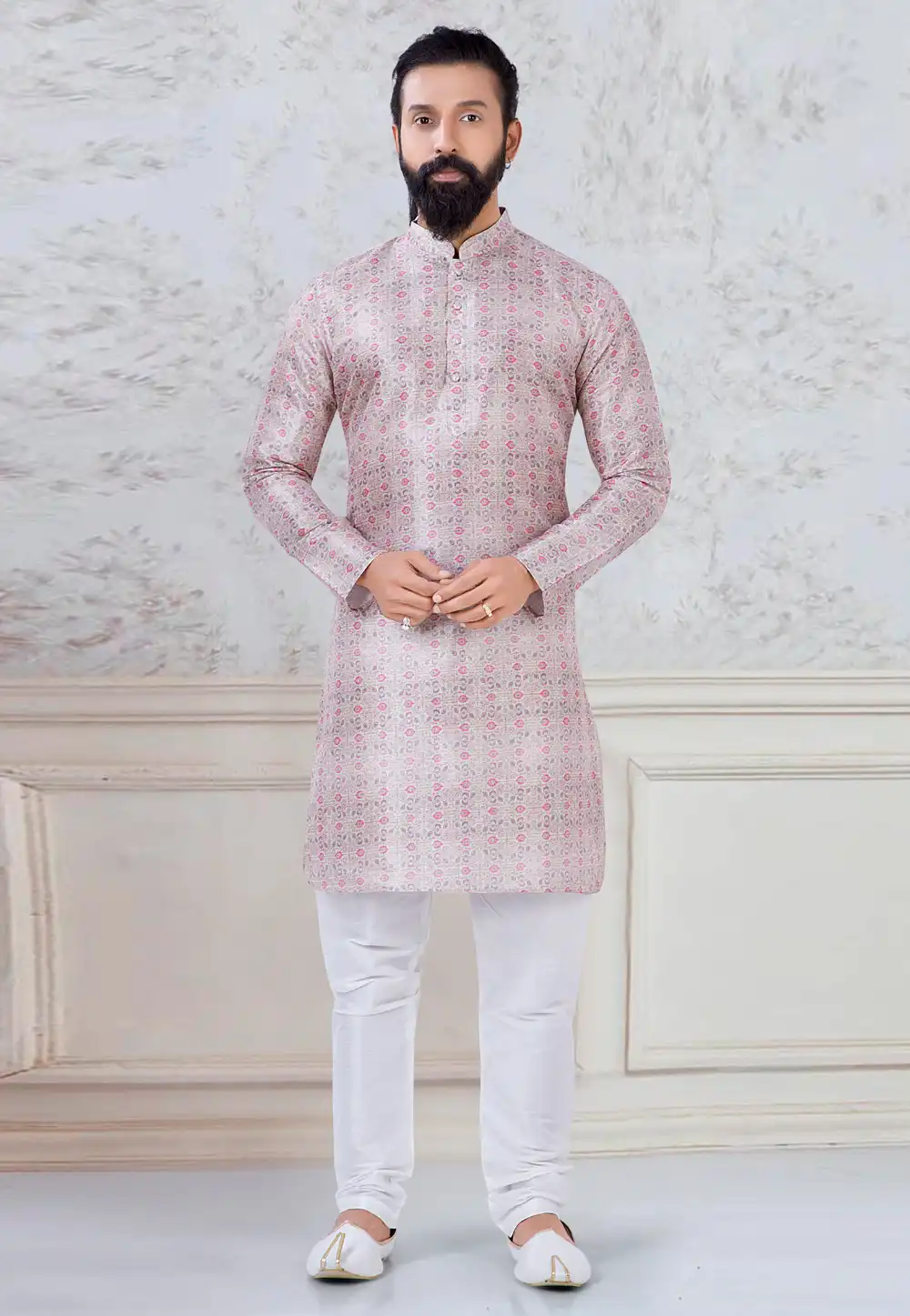 Pink Silk Kurta Pajama 245452