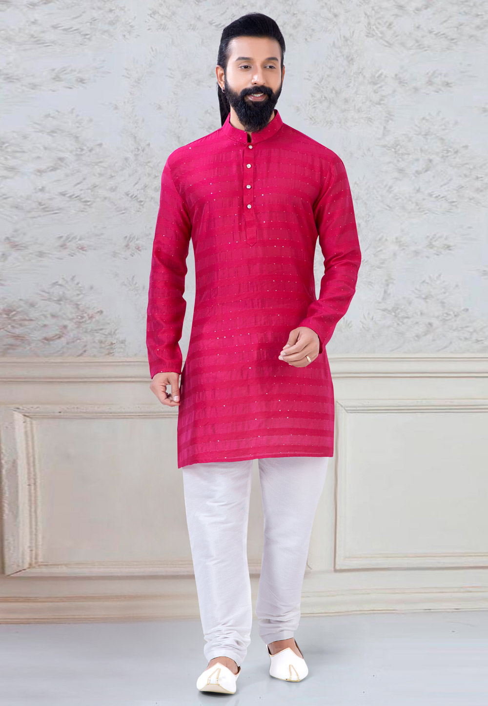 Magenta Georgette Kurta Pajama 245455