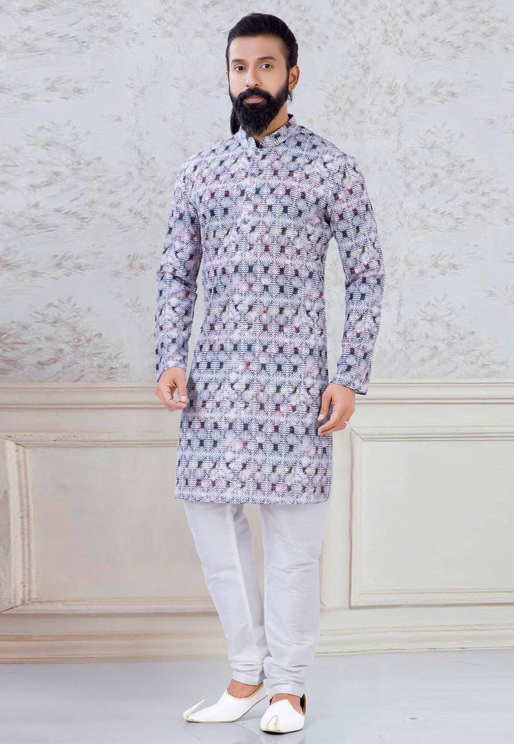 Grey Cotton Kurta Pajama 245460