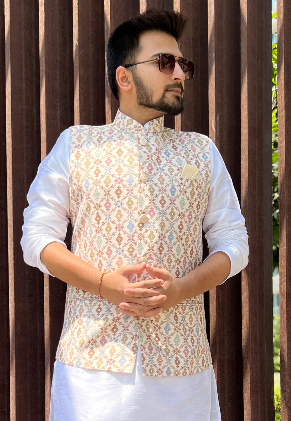 Off Wh Soft Cotton Nehru Jacket  262369