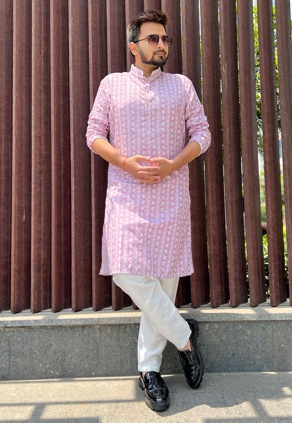 Pink Soft Cotton Kurta Pajama 262371