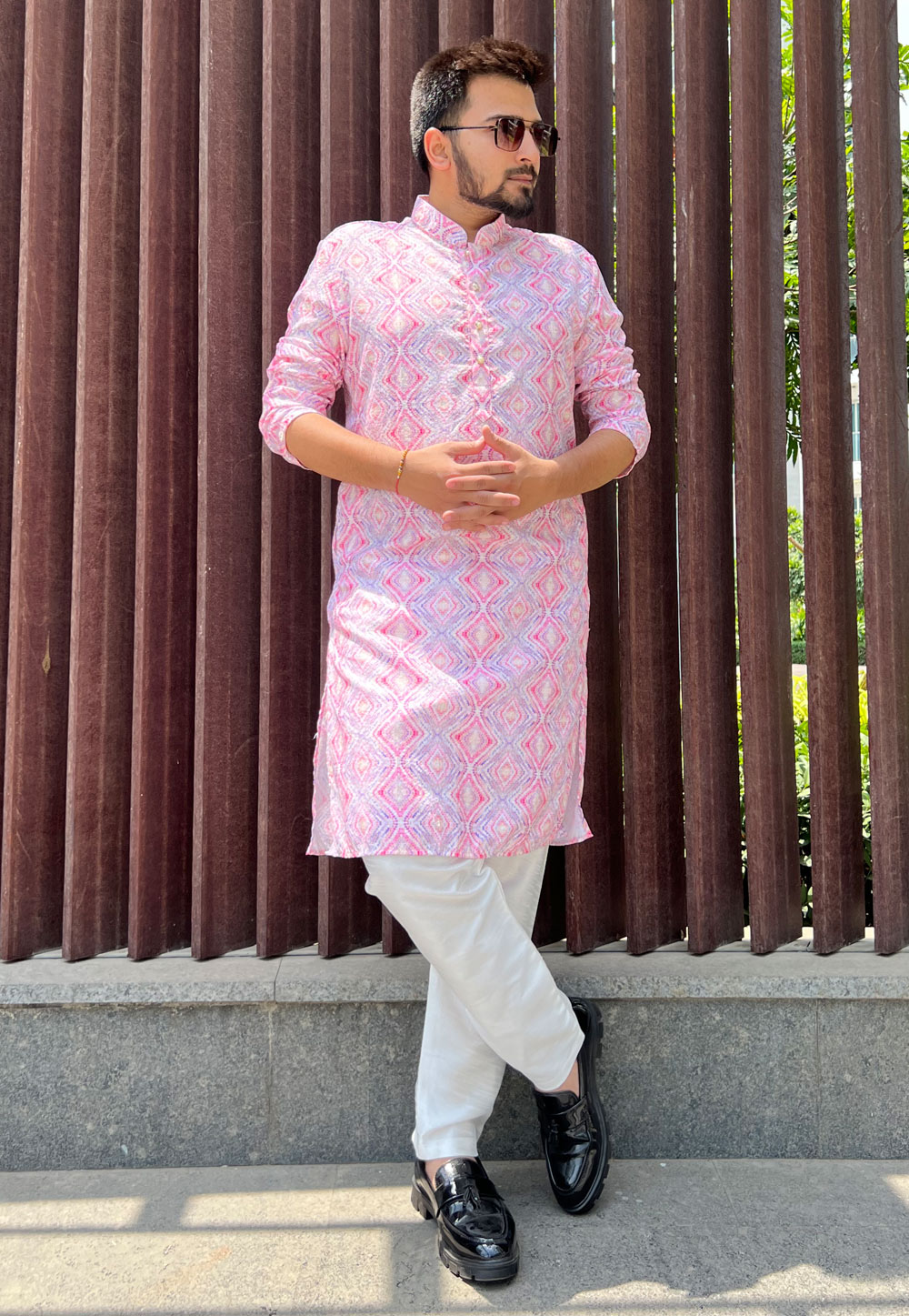 Pink Soft Cotton Kurta Pajama 262373