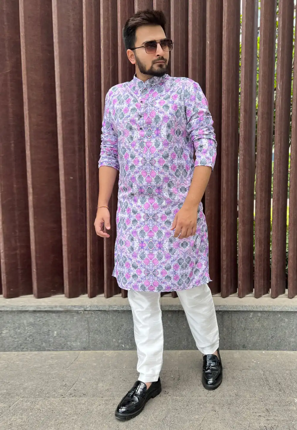 Purple Soft Cotton Kurta Pajama 262375