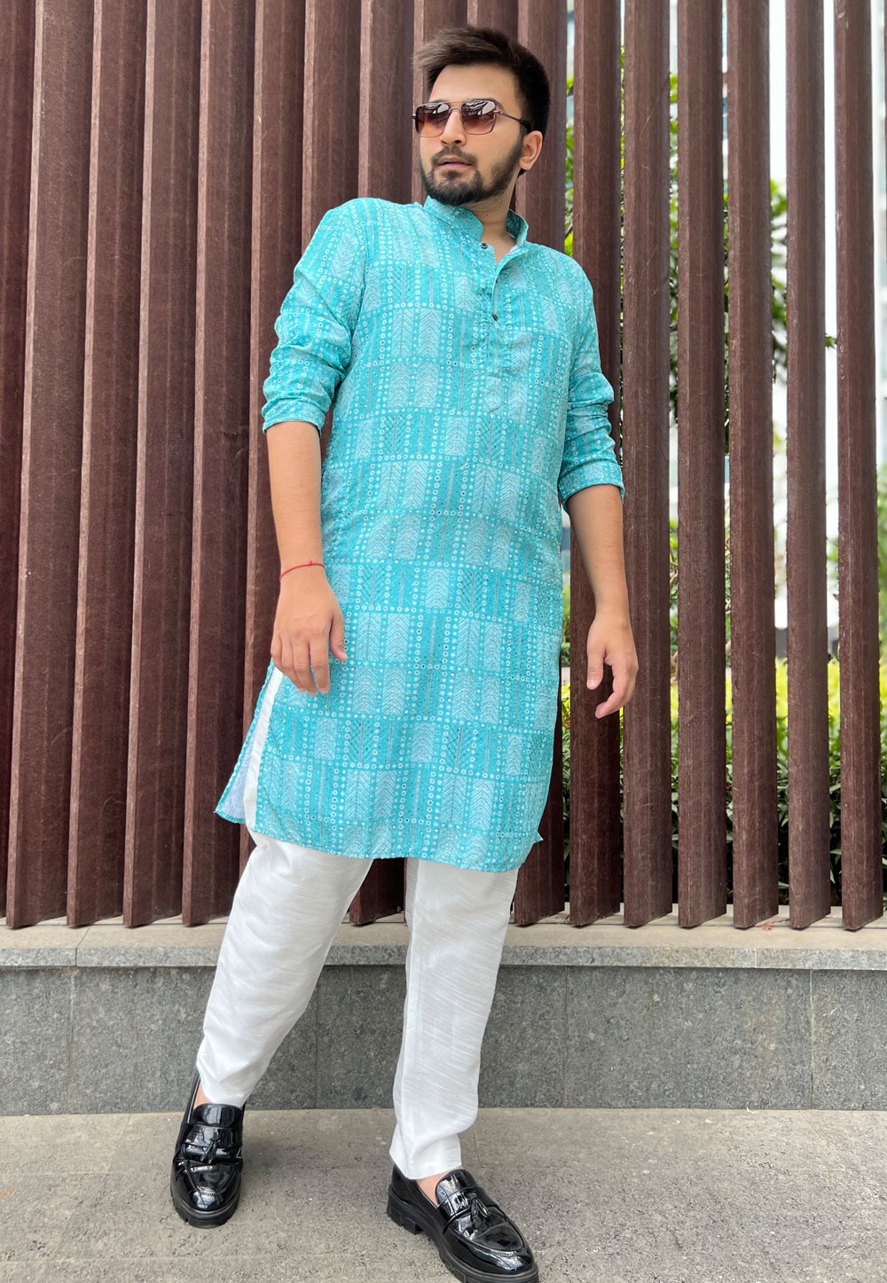 Aqua Soft Cotton Kurta Pajama 262376