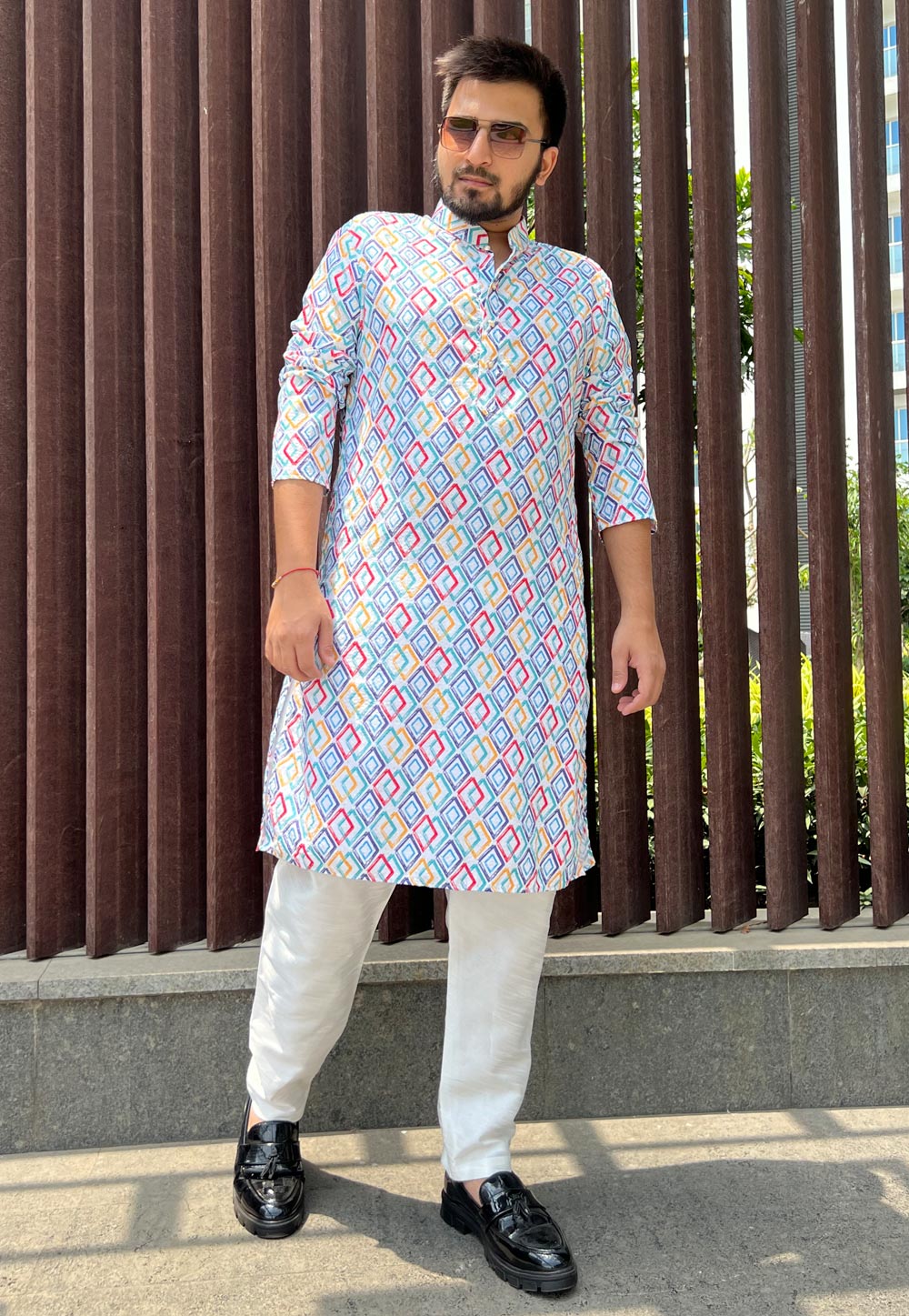 Multicolor Soft Cotton Kurta Pajama 262379