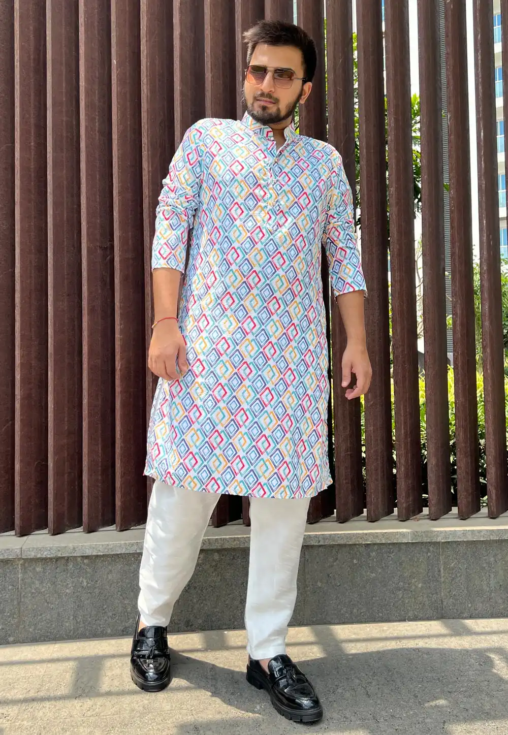 Multicolor Soft Cotton Kurta Pajama 262379