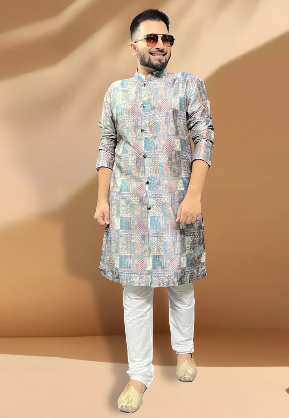 Multicolor Silk Kurta Pajama 268118