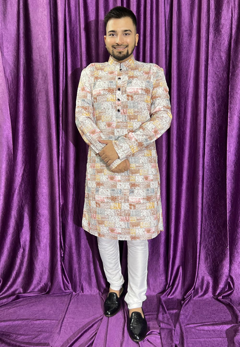 Off White Cotton Kurta Pajama 271291