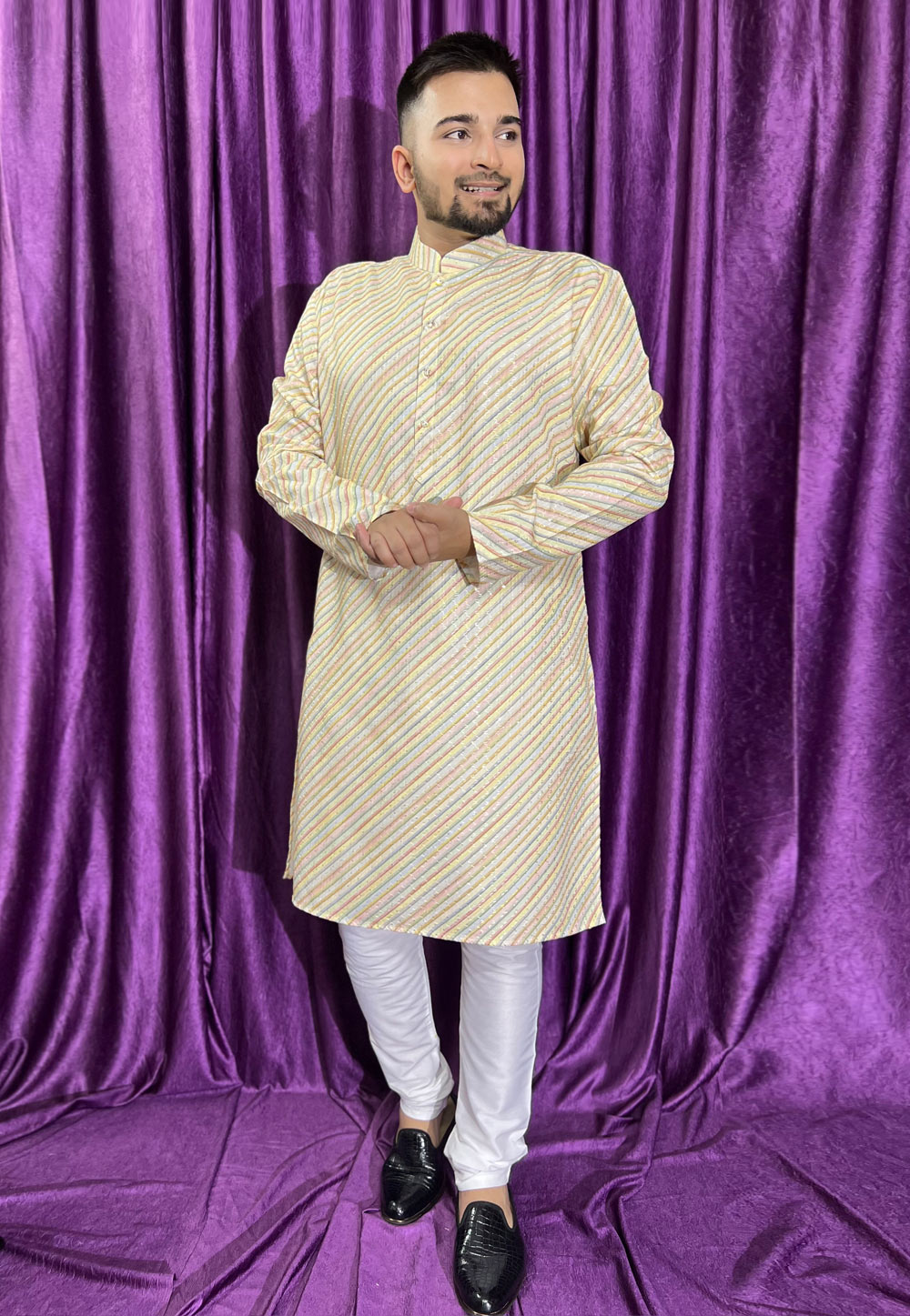 Cream Cotton Kurta Pajama 271302