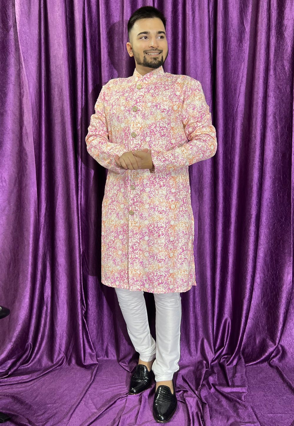 Pink Cotton Kurta Pajama 271310