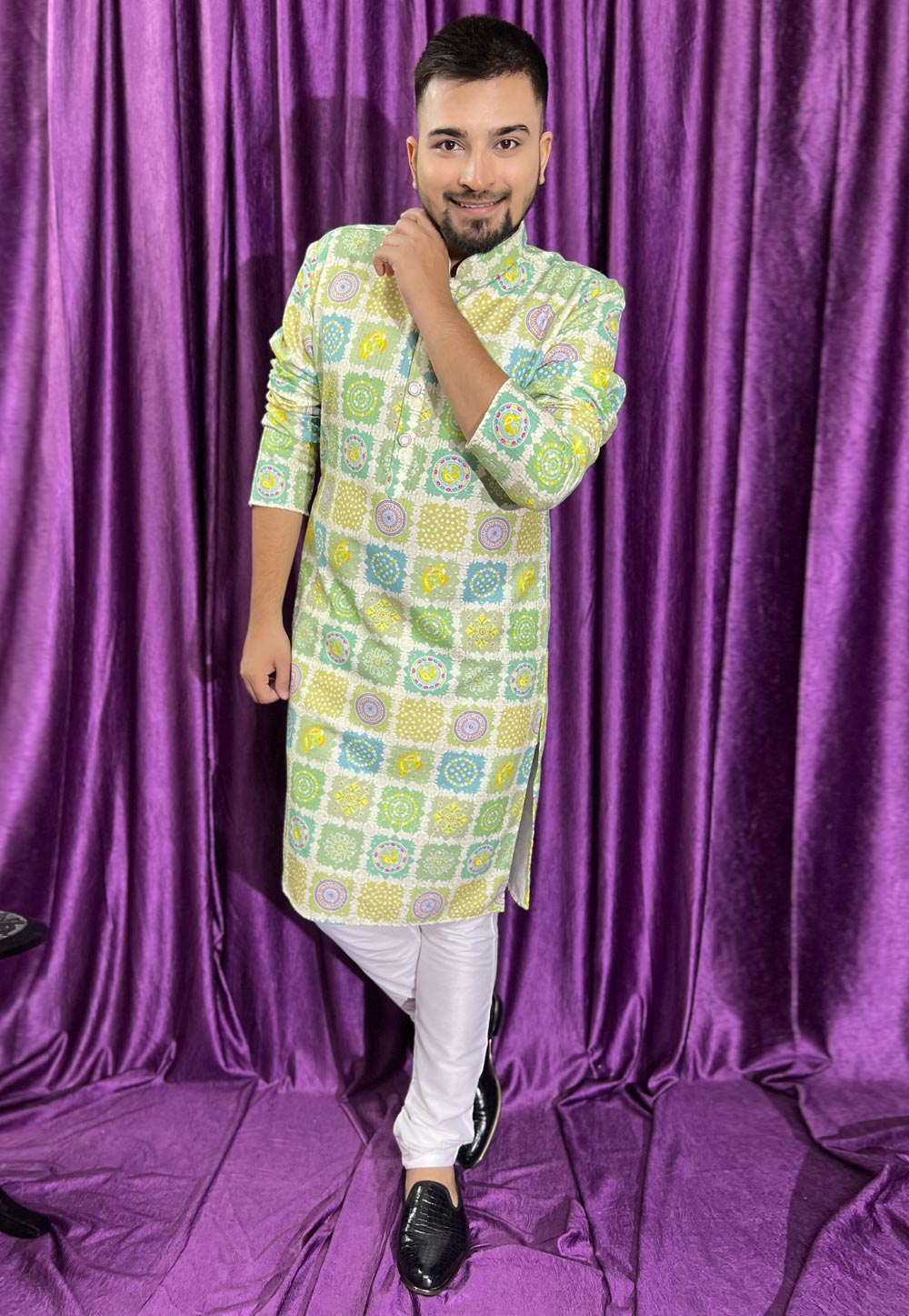 Pista Green Cotton Kurta Pajama 271312