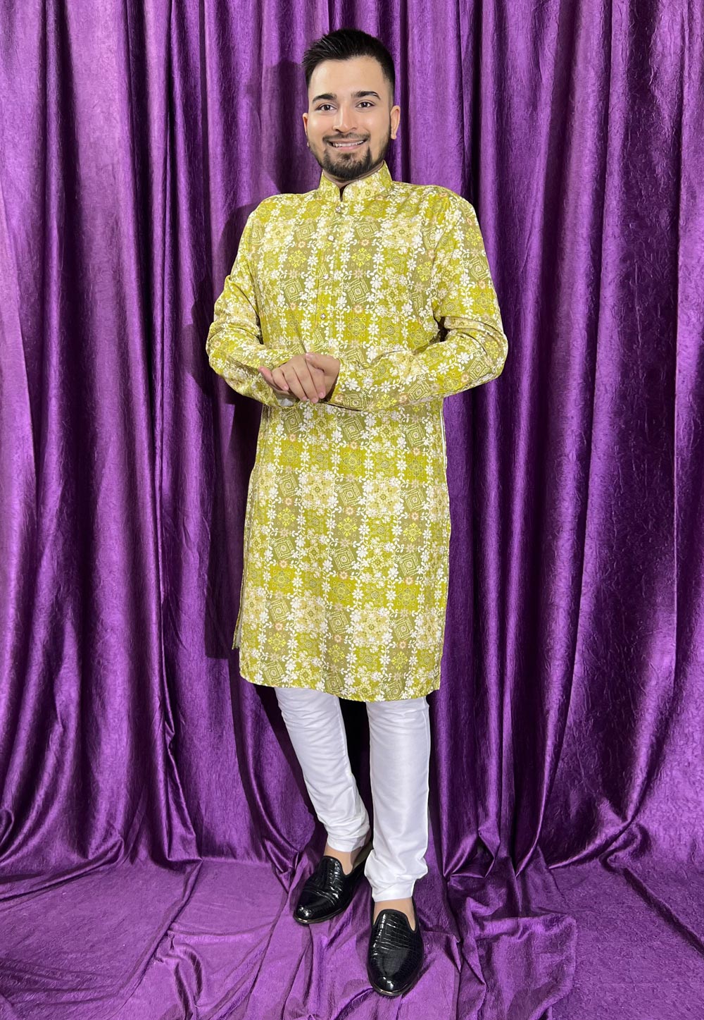 Light Green Cotton Kurta Pajama 271316