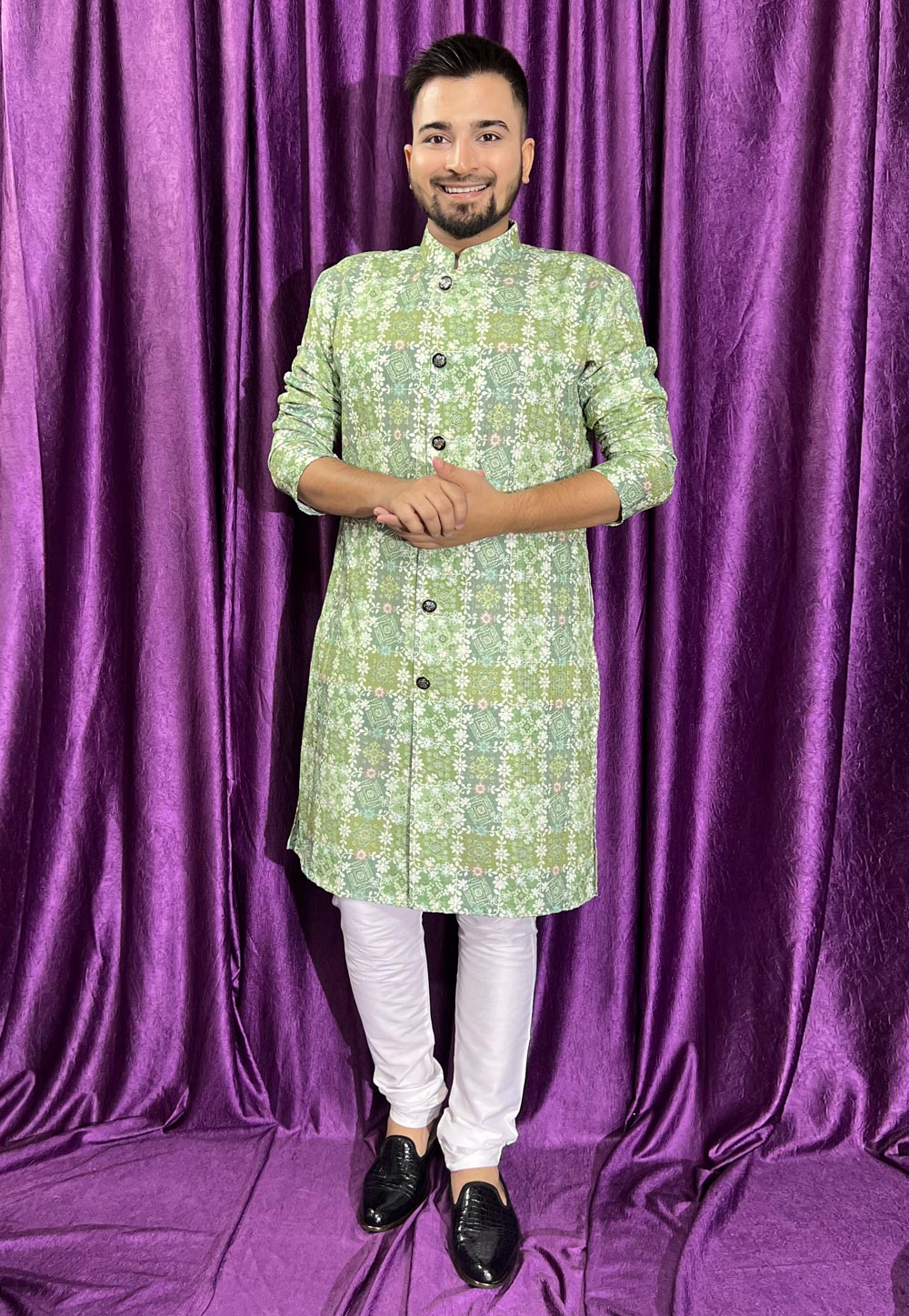 Pista Green Cotton Kurta Pajama 271317