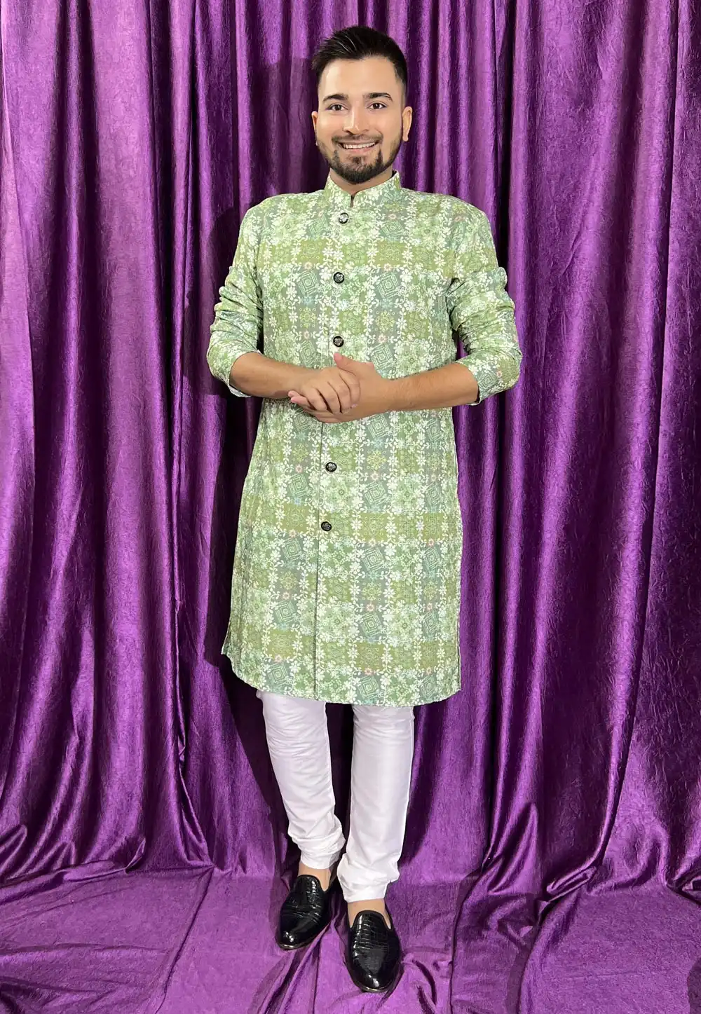 Pista Green Cotton Kurta Pajama 271317