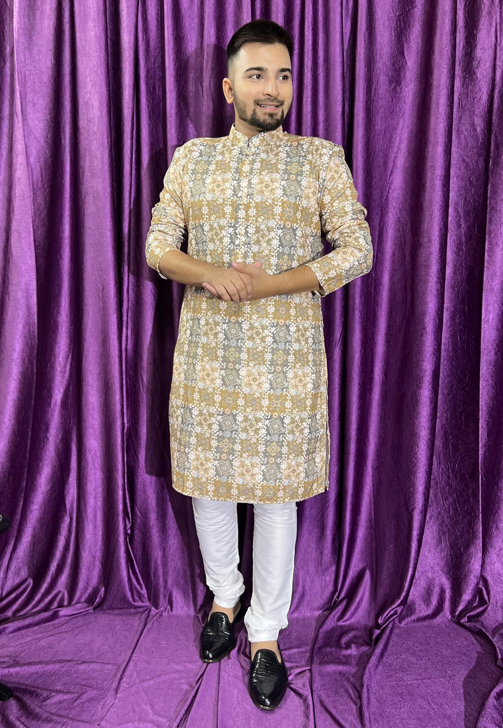 Brown Cotton Kurta Pajama 271318