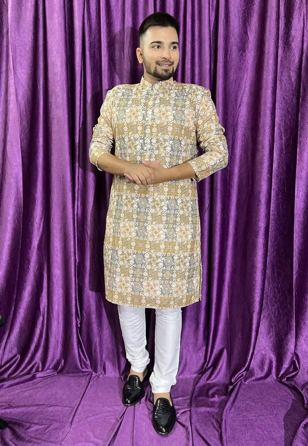 Brown Cotton Kurta Pajama 271318