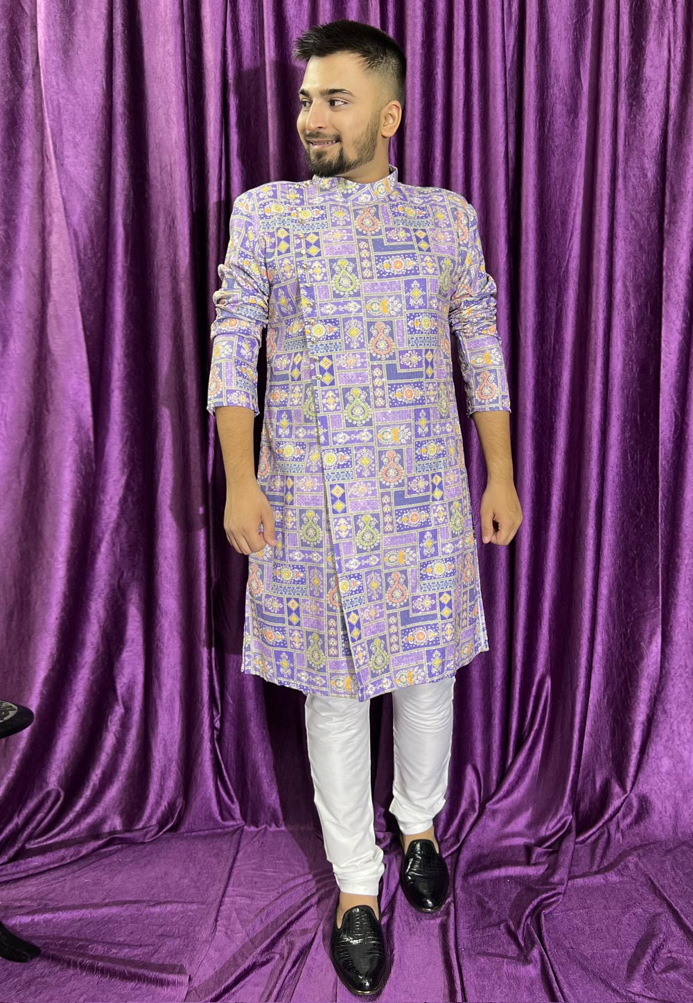Lavender Cotton Kurta Pajama 271319