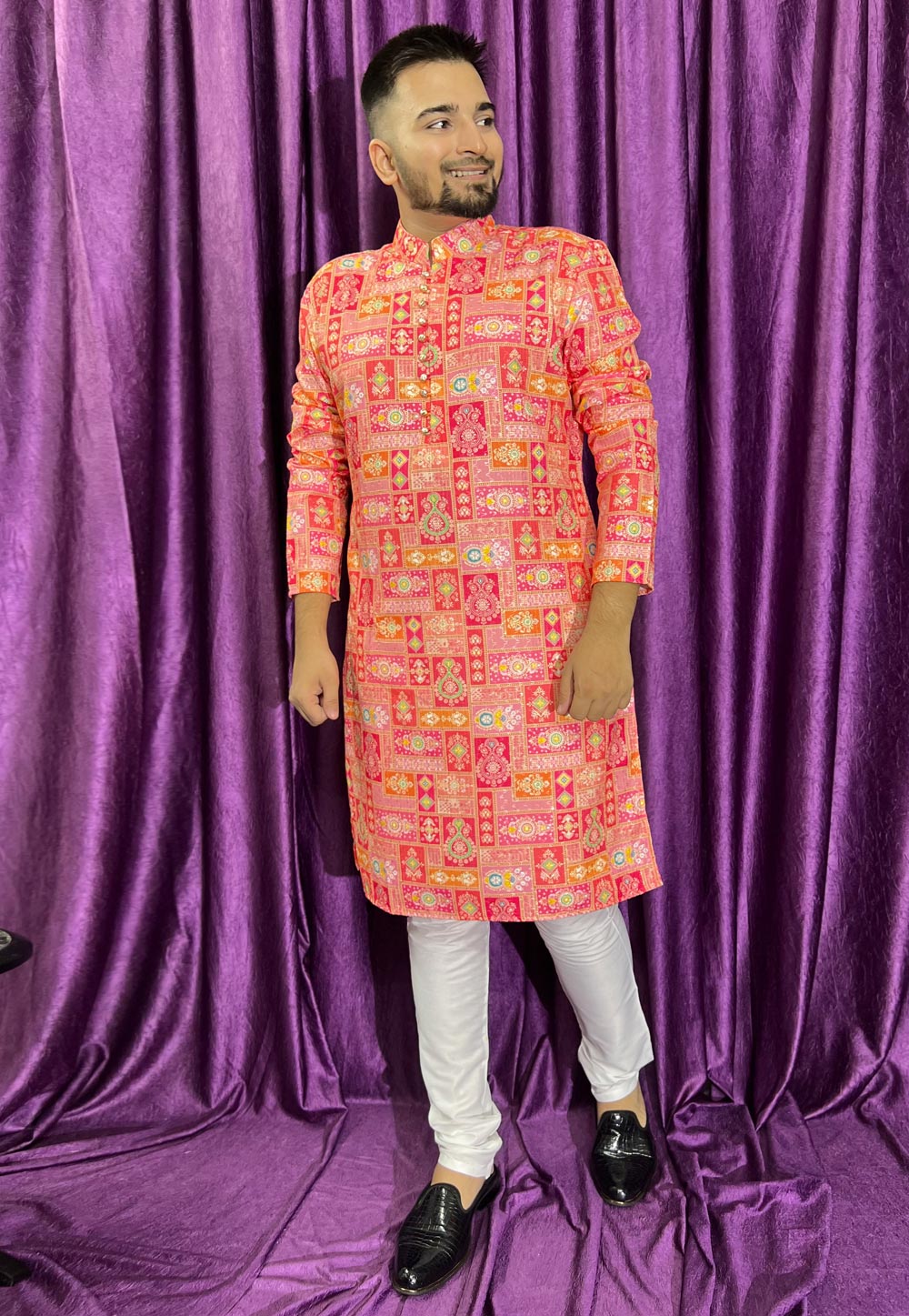 Red Cotton Kurta Pajama 271322