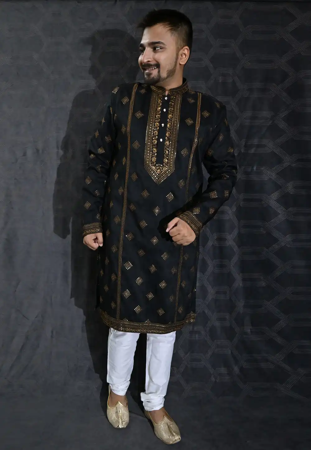 Black Silk Kurta Pajama 275970
