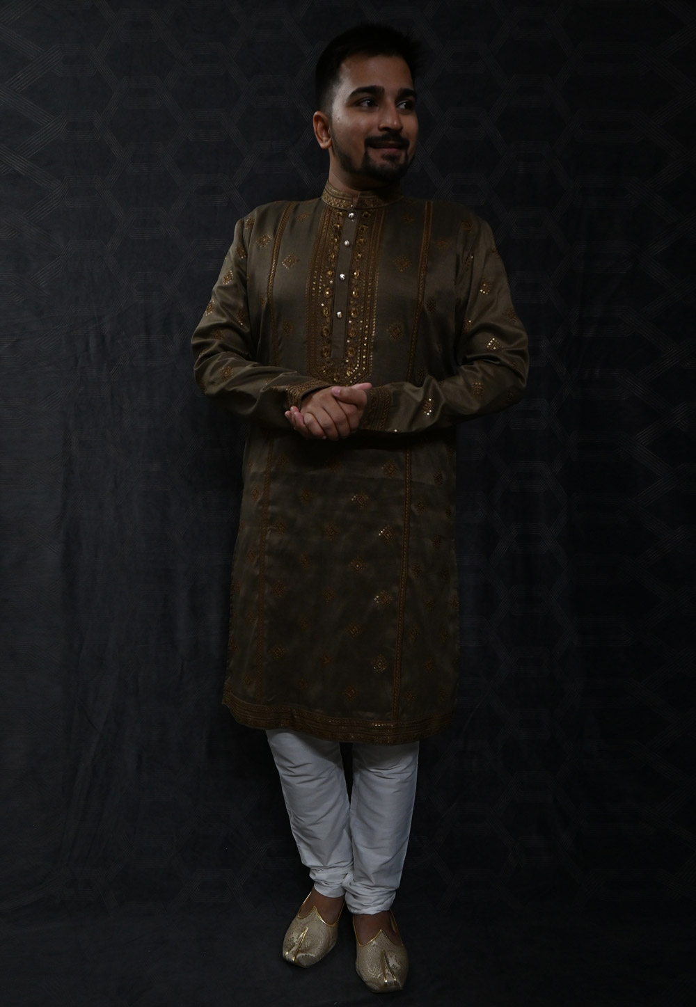 Brown Silk Kurta Pajama 275971