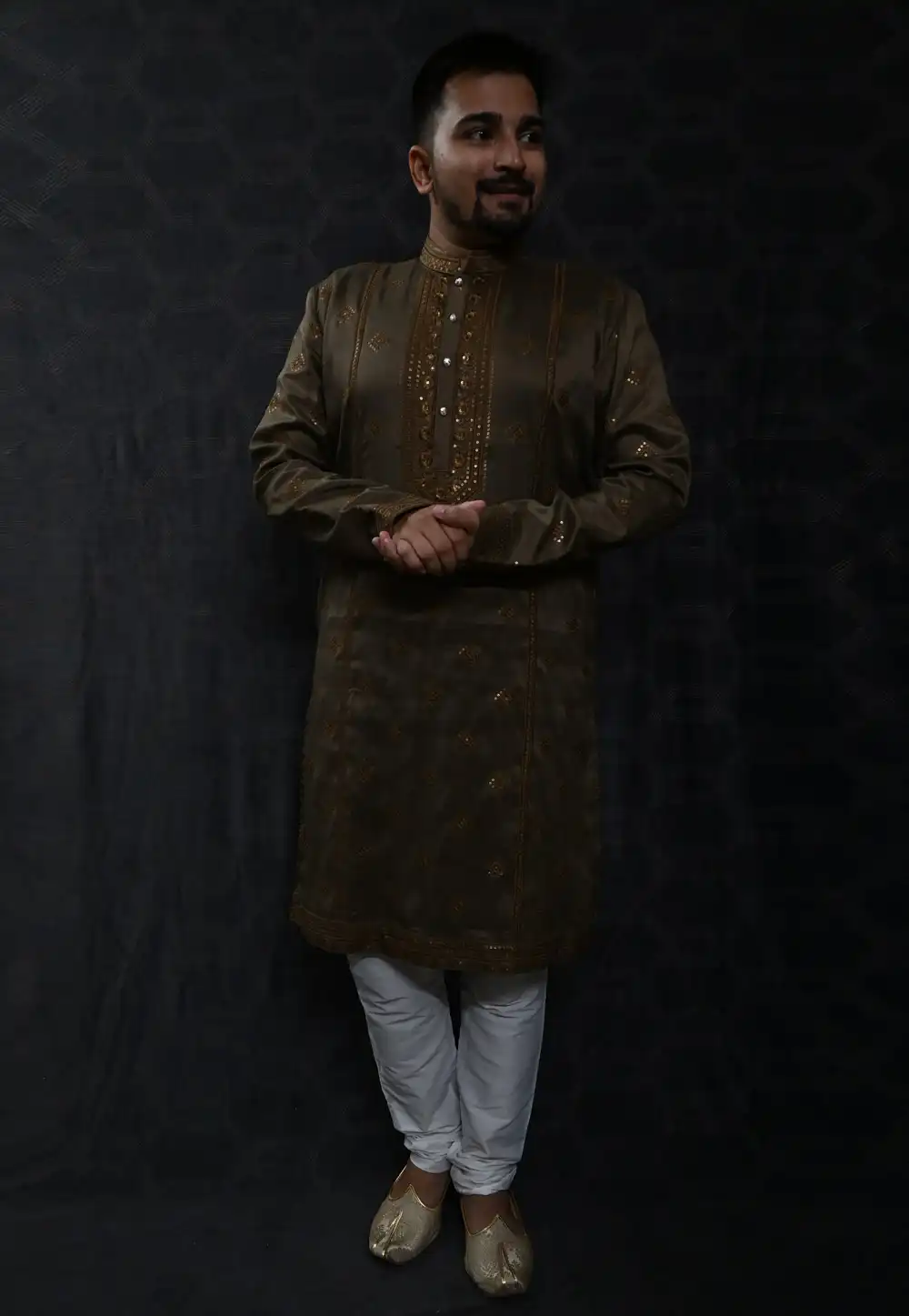 Brown Silk Kurta Pajama 275971