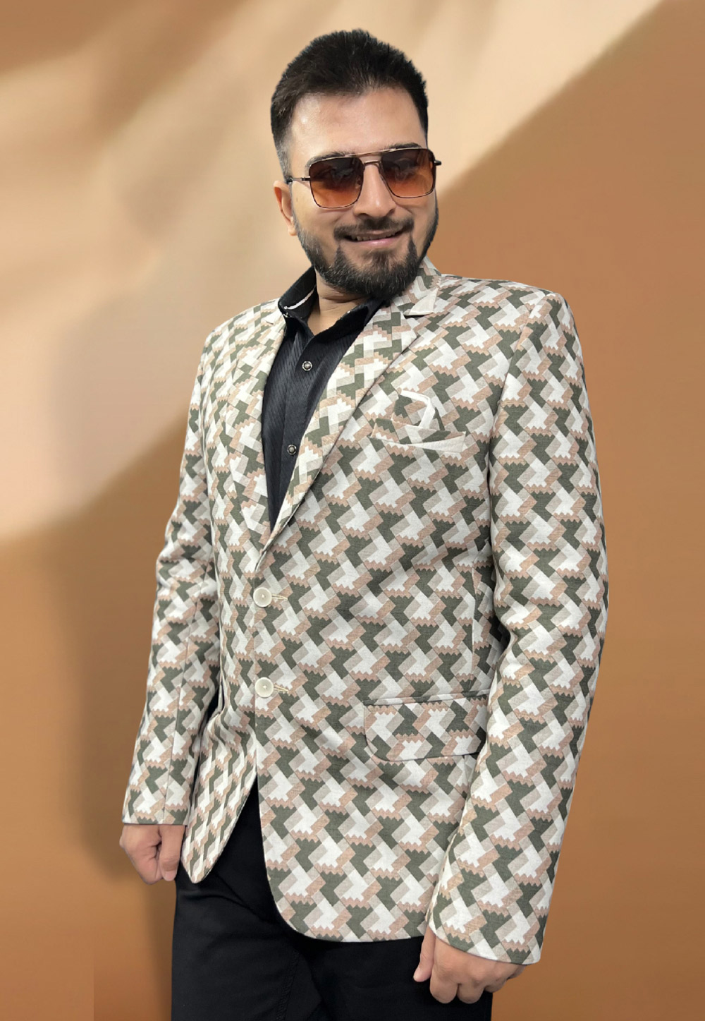 Off White Jacquard Readymade Blazer 270014
