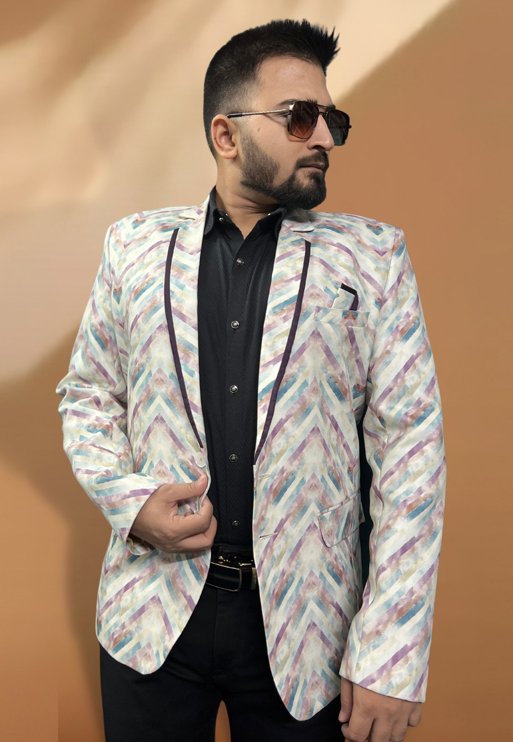 Off White Cotton Readymade Blazer 270019