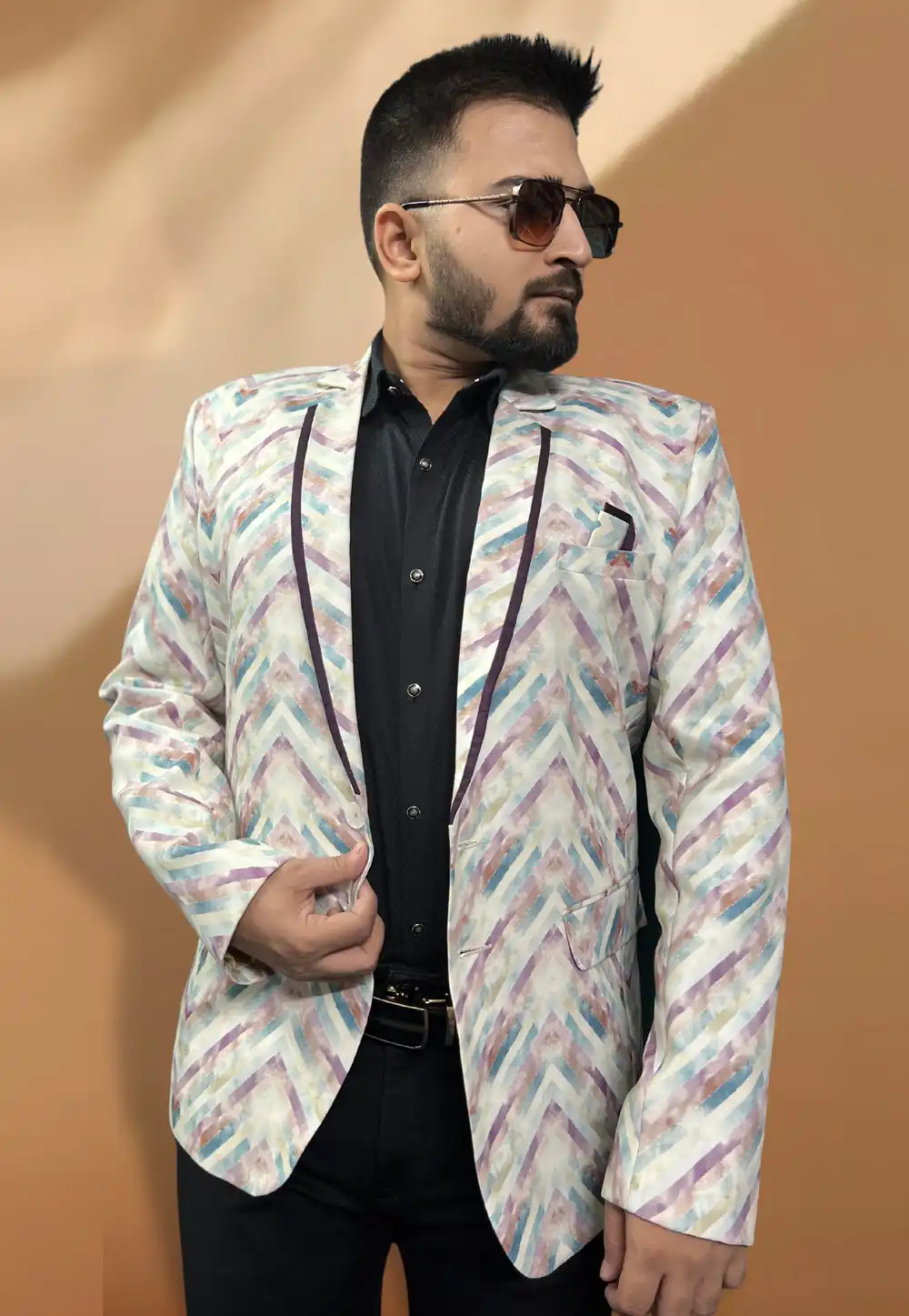 Off White Cotton Readymade Blazer 270019