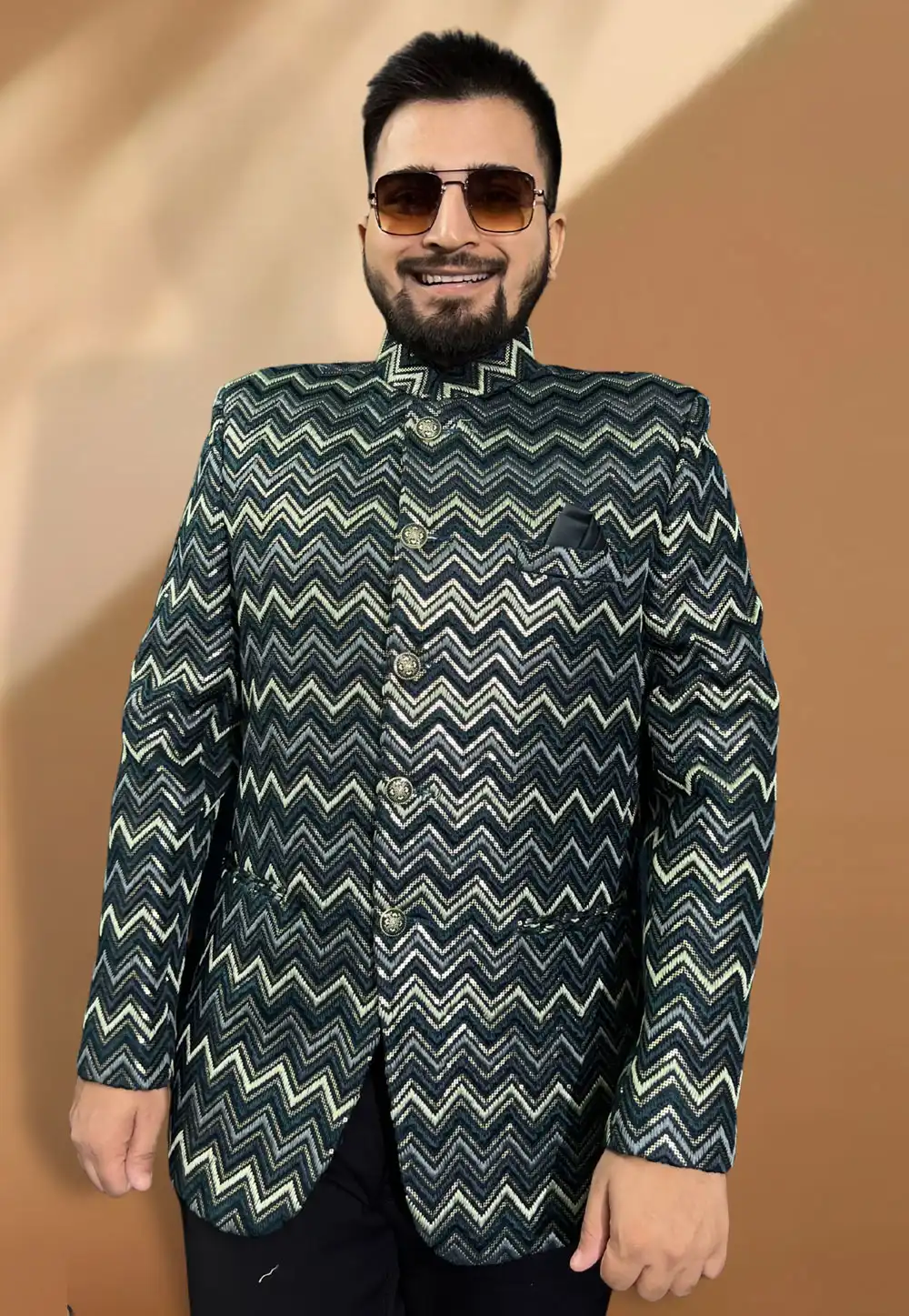 Teal Silk Readymade Blazer 270023