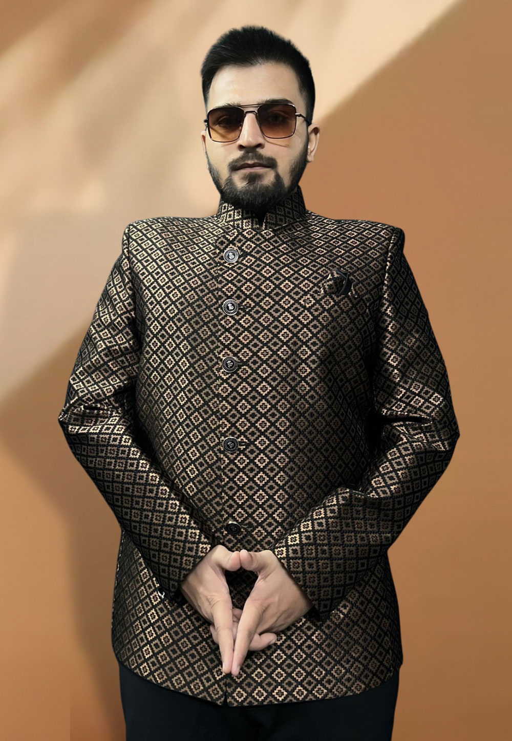 Black Jacquard Readymade Blazer 270028