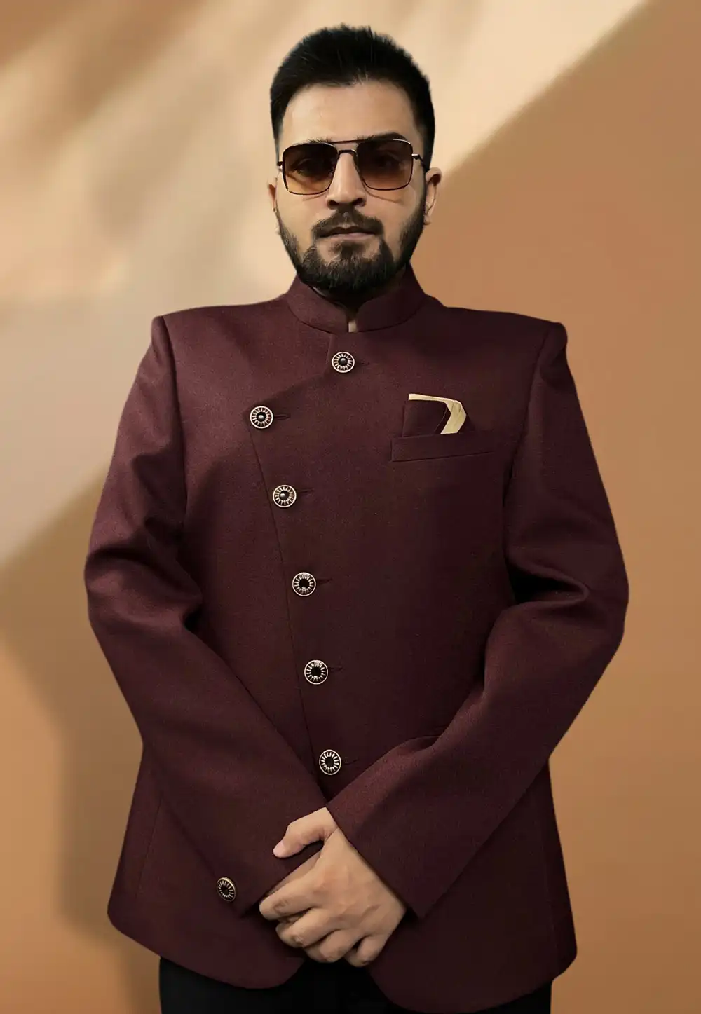 Wine Silk Readymade Blazer 270030