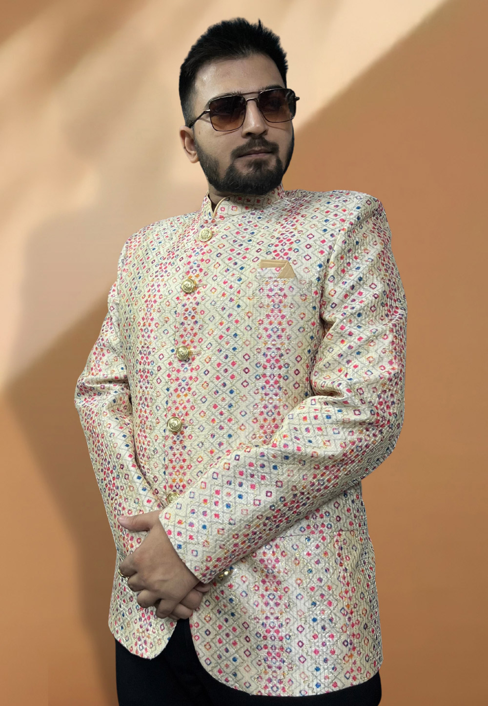 Cream Silk Readymade Blazer 270031