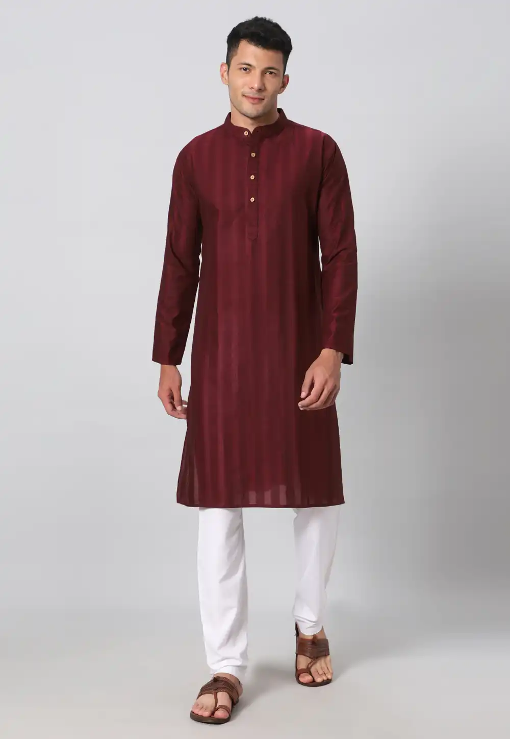 Maroon Cotton Kurta Pajama 271500