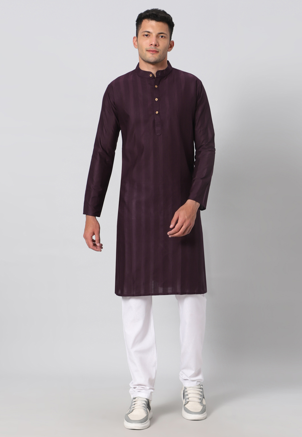 Wine Cotton Kurta Pajama 271502