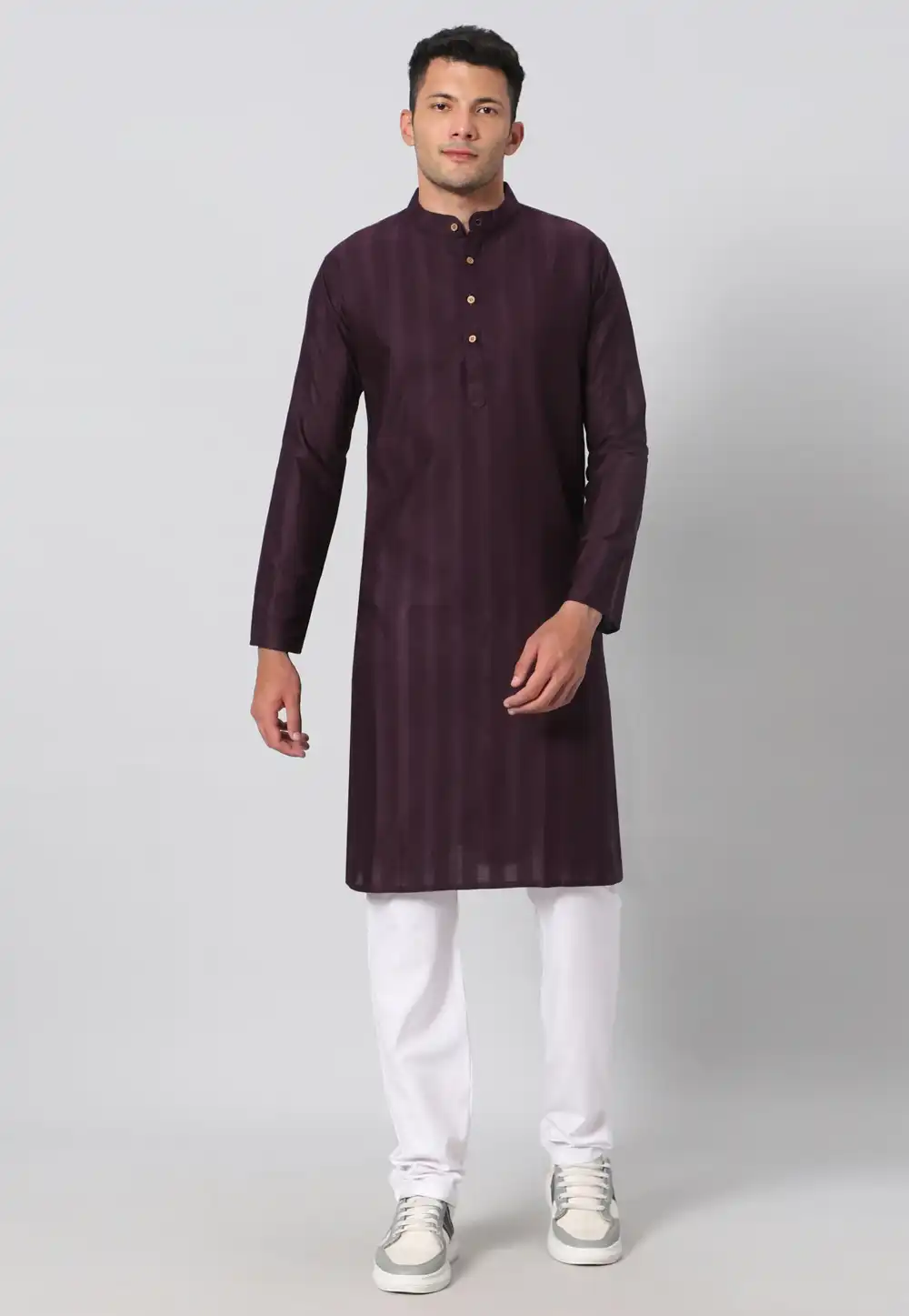Wine Cotton Kurta Pajama 271502