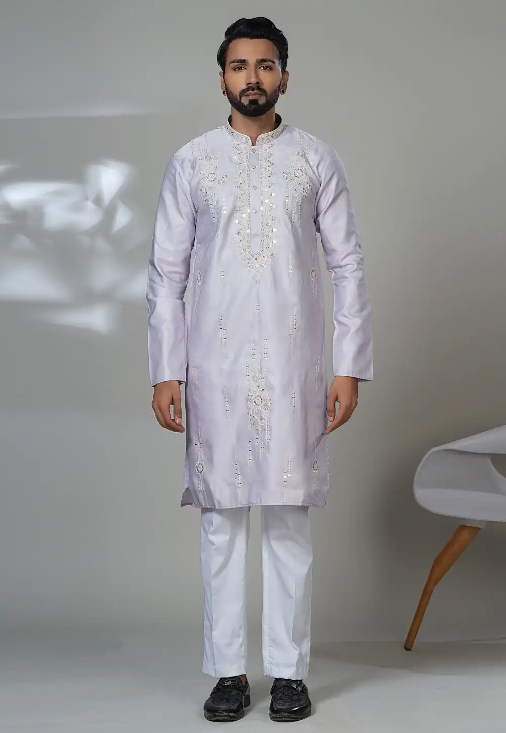 Lavender Cotton Kurta Pajama 315533