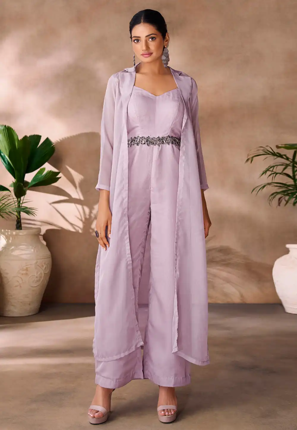 Lavender Organza Jumpsuit 306817