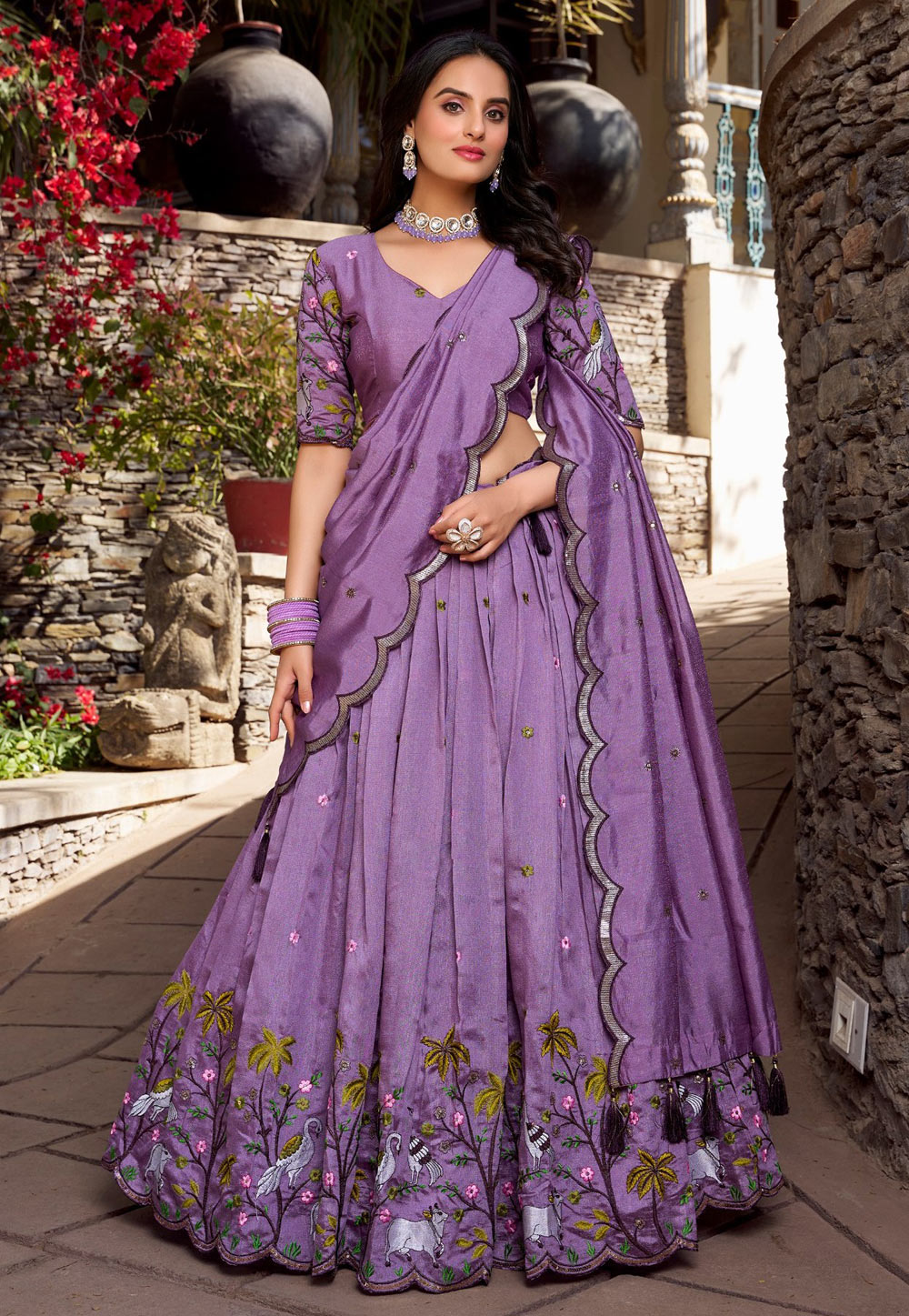 Lavender Shimmer Lehenga Choli 308530