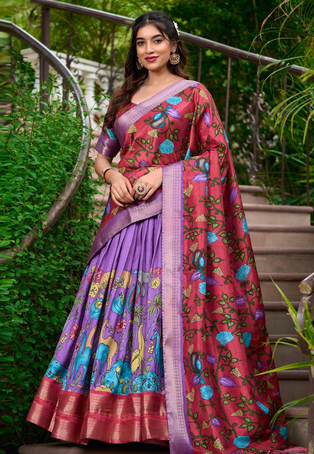 Lavender Silk Floral Lehenga choli 311538