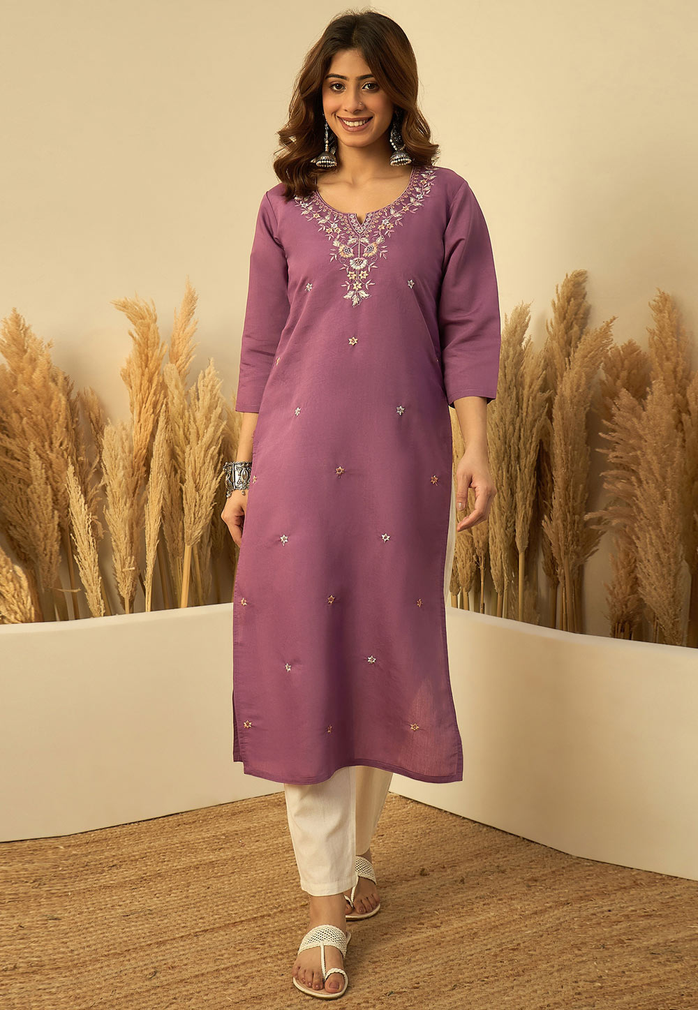 Lavender Silk Long Tunic 328636